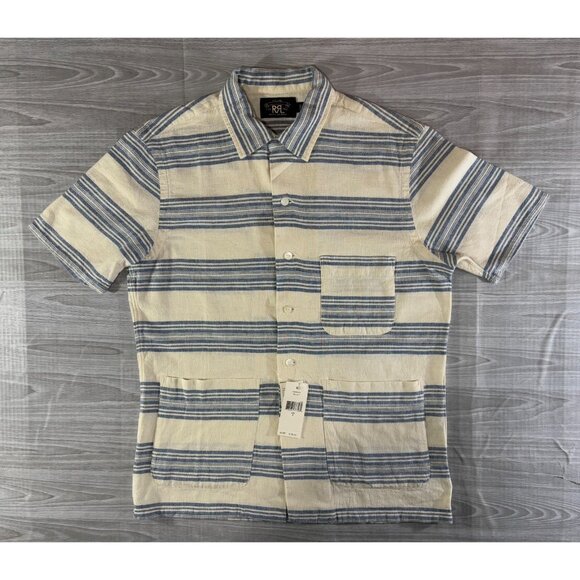 Double RL RRL Ralph Lauren Cotton-Linen Camp Shirt Size S NWTVintage Style